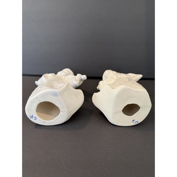 Vintage Porcelain Angel Figurines Violin & Harp Musician Pair Holiday Decor - Picture 8 of 10